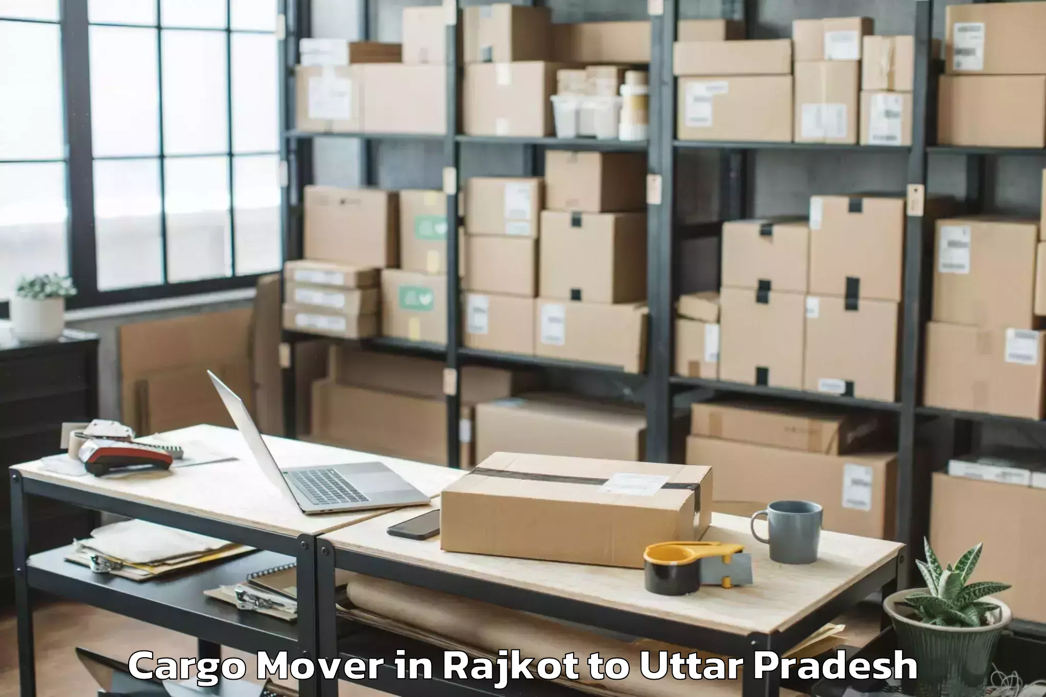 Top Rajkot to Ganj Muradabad Cargo Mover Available